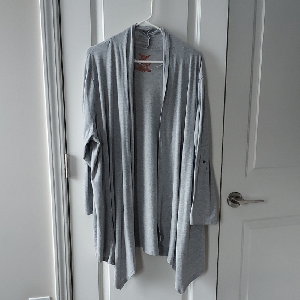 Faded Glory Women's Light Gray Open Cardigan 2x